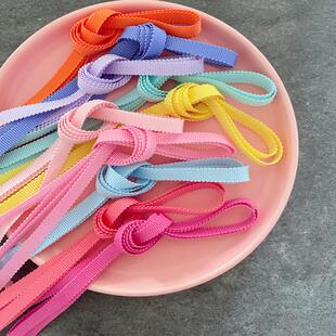 日本进口彩色螺纹帽带6mm手工diy饰品蝴蝶结边夹发带发箍包装 丝带