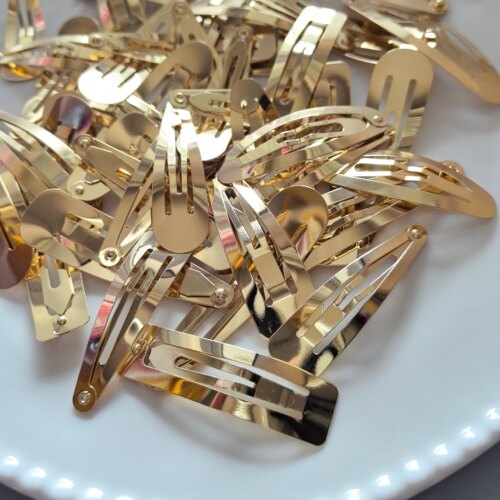 韩国进口金色掰掰BB夹和不锈钢款2款选手工diy头饰品发夹制作配件