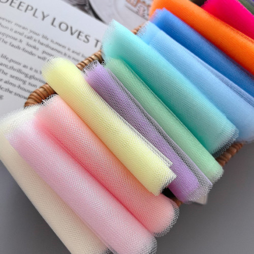 韩国进口微挺质感的珠光网纱纯色孔纱手工diy饰品发夹蝴蝶结丝带