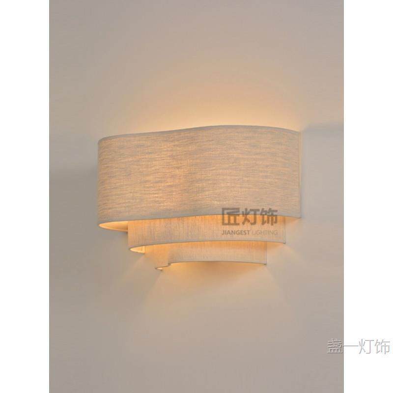 新中式别墅卧室床头布艺壁灯会所茶室过道灯中古风日式侘寂灯