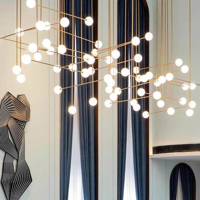 简约轻奢餐厅吧台吊灯酒店宴会大堂前台接待销售展厅氛围装饰灯