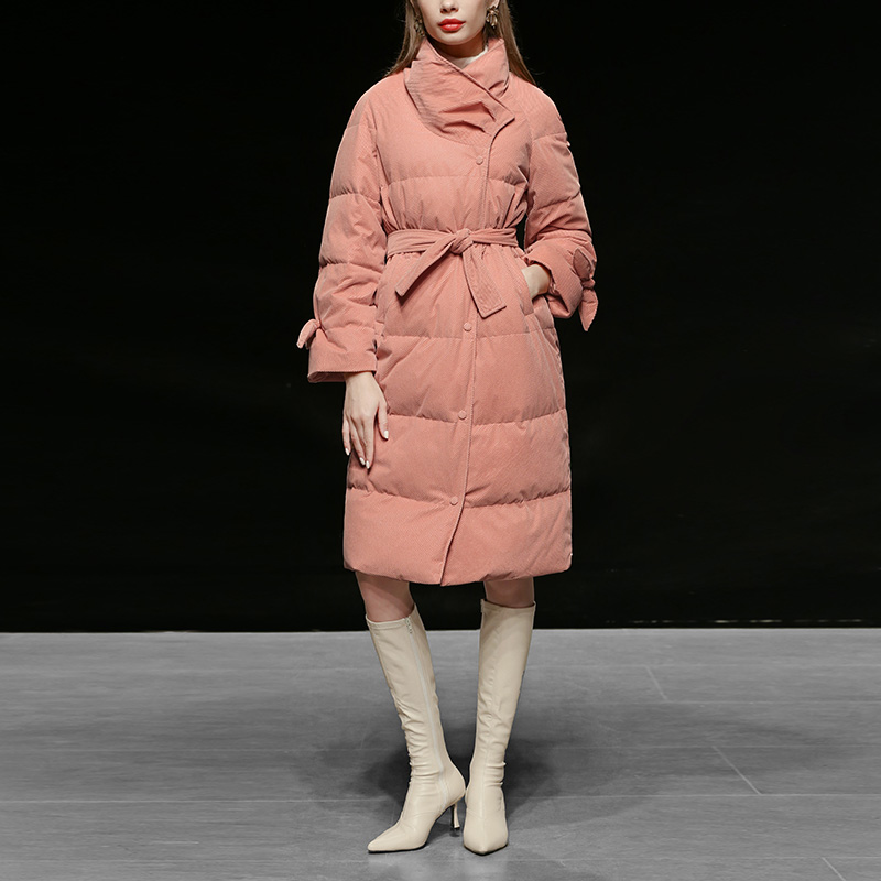 2025冬装新款欧美时尚气质加厚羽绒服大衣高领中长款羽绒外套