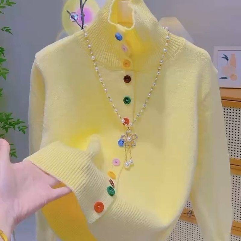 超好看高领彩色扣毛衣开衫女秋冬2026新款洋气宽松百搭加厚外套女,女装/女士精品,大码内搭,淘宝优惠券,粉丝福利购,淘宝优惠卷