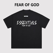 FEAR T恤 潮牌宽松男女情侣FOG短袖 GOD涂鸦字母ESSENTIALS美式