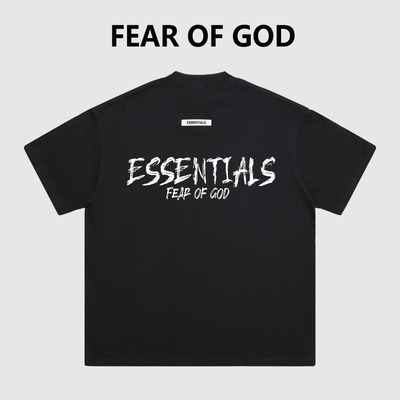 FEAR OF GOD涂鸦字母ESSENTIALS美式潮牌宽松男女情侣FOG短袖T恤