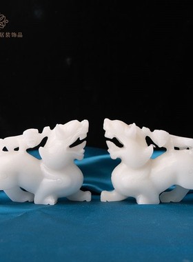 诚善缘母子貔貅一对天然玉石客厅办公室博古架装饰品乔迁开业礼品