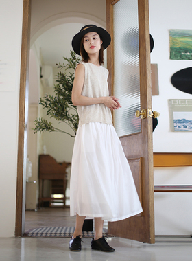 ZAN原创新款裙子纯色真丝棉半身裙夏a字文艺长裙显瘦百搭半身长裙