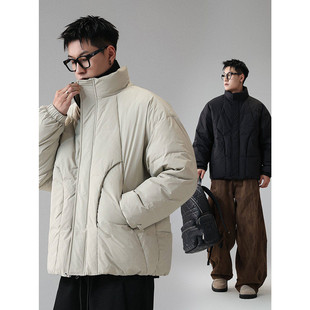 90白鸭绒立领大码羽绒服男冬季2025新款高充绒量外套解构潮