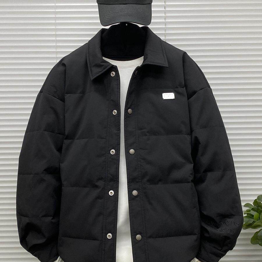 轻薄款翻领羽绒衣服男士冬装大码高级感条纹休闲衬衫式羽绒外套潮,男装,羽绒服,淘宝优惠券,粉丝福利购,淘宝优惠卷