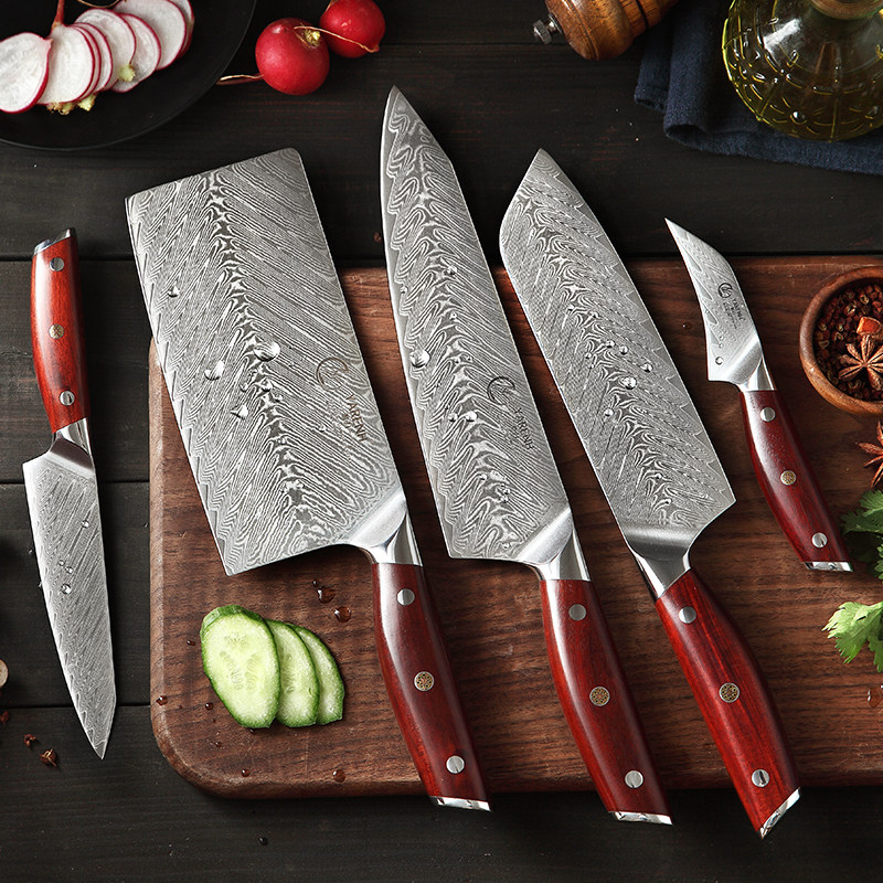 【雅刃】大马士革钢菜刀五件套刀厨师专用刀具套装厨房菜刀组合|msdalam kategori dapur/memasak Appliances, memasak Appliances, alat, Satu set lengkap pisau dapur - dari Buy2taobao.com untuk memberikan perkhidmatan ejen Taobao profesional membeli