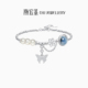 潮宏基闪耀银河S925银玉髓碎银子珍珠手链手饰蝴蝶桃花生日女