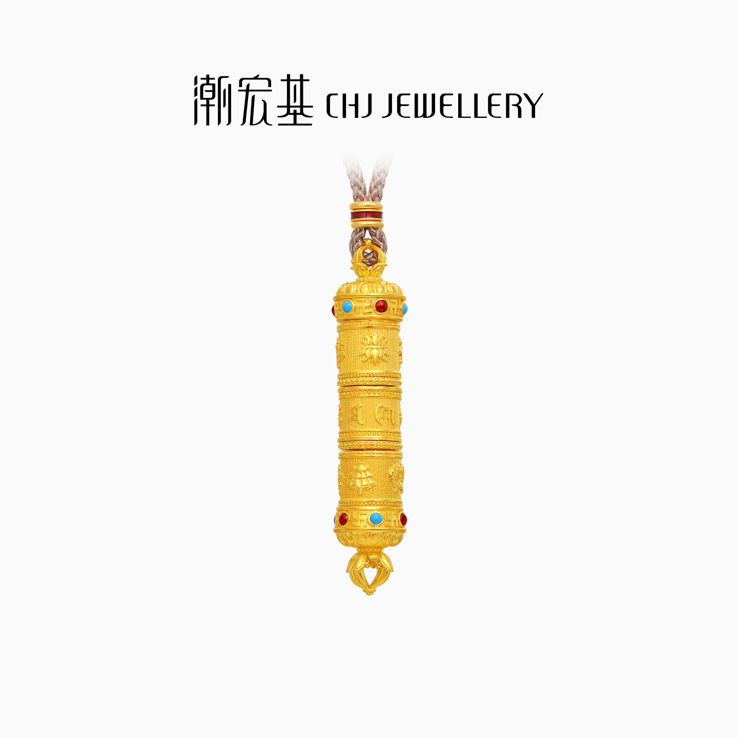 潮宏基臻金梵华黄金项链足金套链颈饰古法金可转动新中式礼物 卟