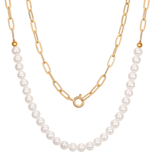 潮宏基小确幸暮光S925银项链套链颈饰淡水珍珠锁骨链女新年礼物