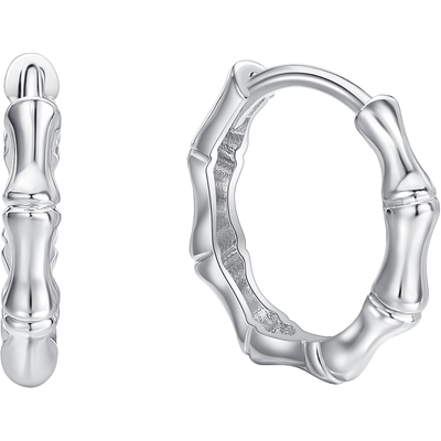 潮宏基至简铂金耳钉竹节