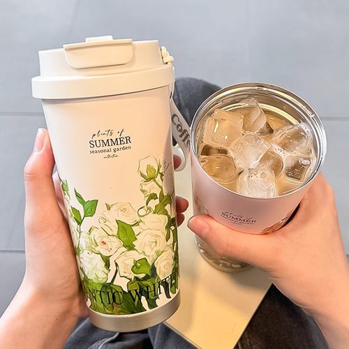 保温杯2026新款女生高颜值双饮咖啡杯儿童不锈钢夏季随行吸管杯子