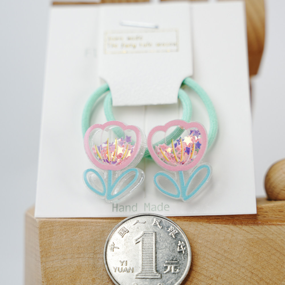 五对包邮 儿童小号高弹力不伤发橡皮筋 流沙小鸭发圈婴幼儿发绳