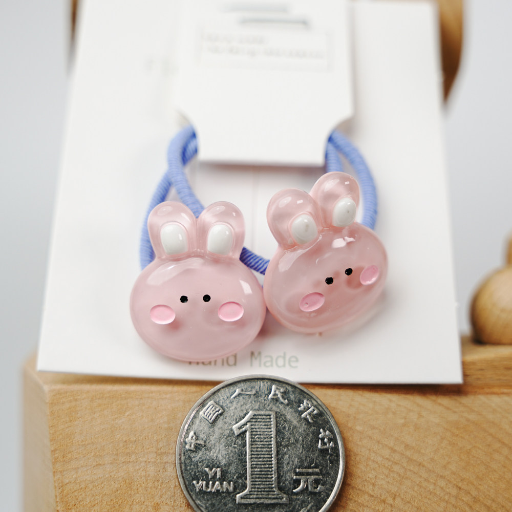 五对包邮春夏果冻质感小兔儿童小号发绳 婴幼儿花朵高弹力橡皮筋