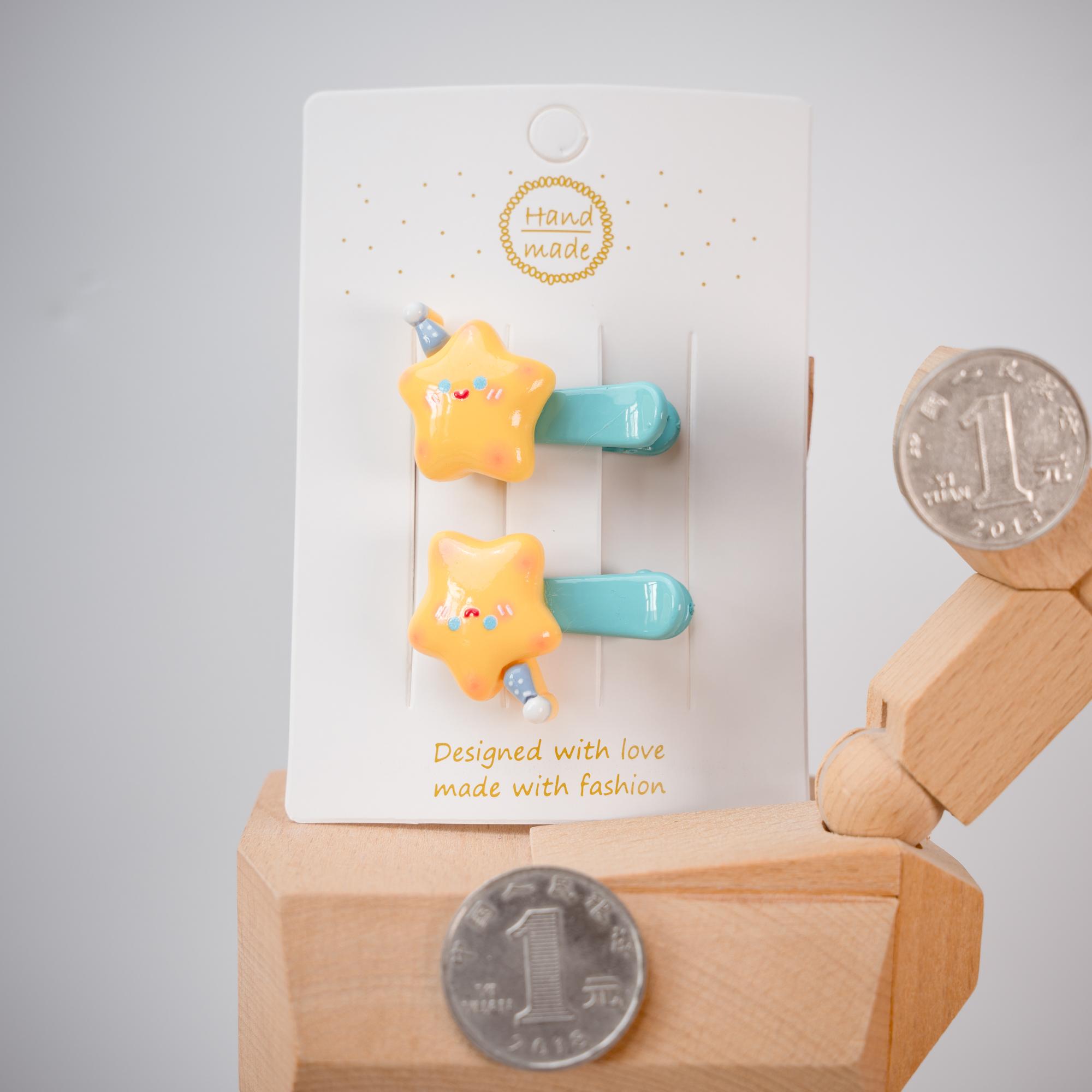 五对包邮亮面星星儿童小号碎发夹婴幼儿圆头侧边夹小女孩刘海夹子