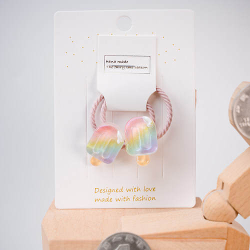 五对包邮果冻珠光雪糕儿童小号发绳女生发圈不伤发头绳橡皮筋皮套