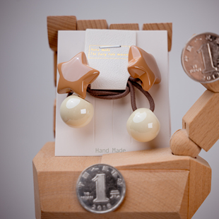 头绳对扎橡皮筋 亮面星星儿童精致双头发绳女孩中号缠绕款 五对 包邮