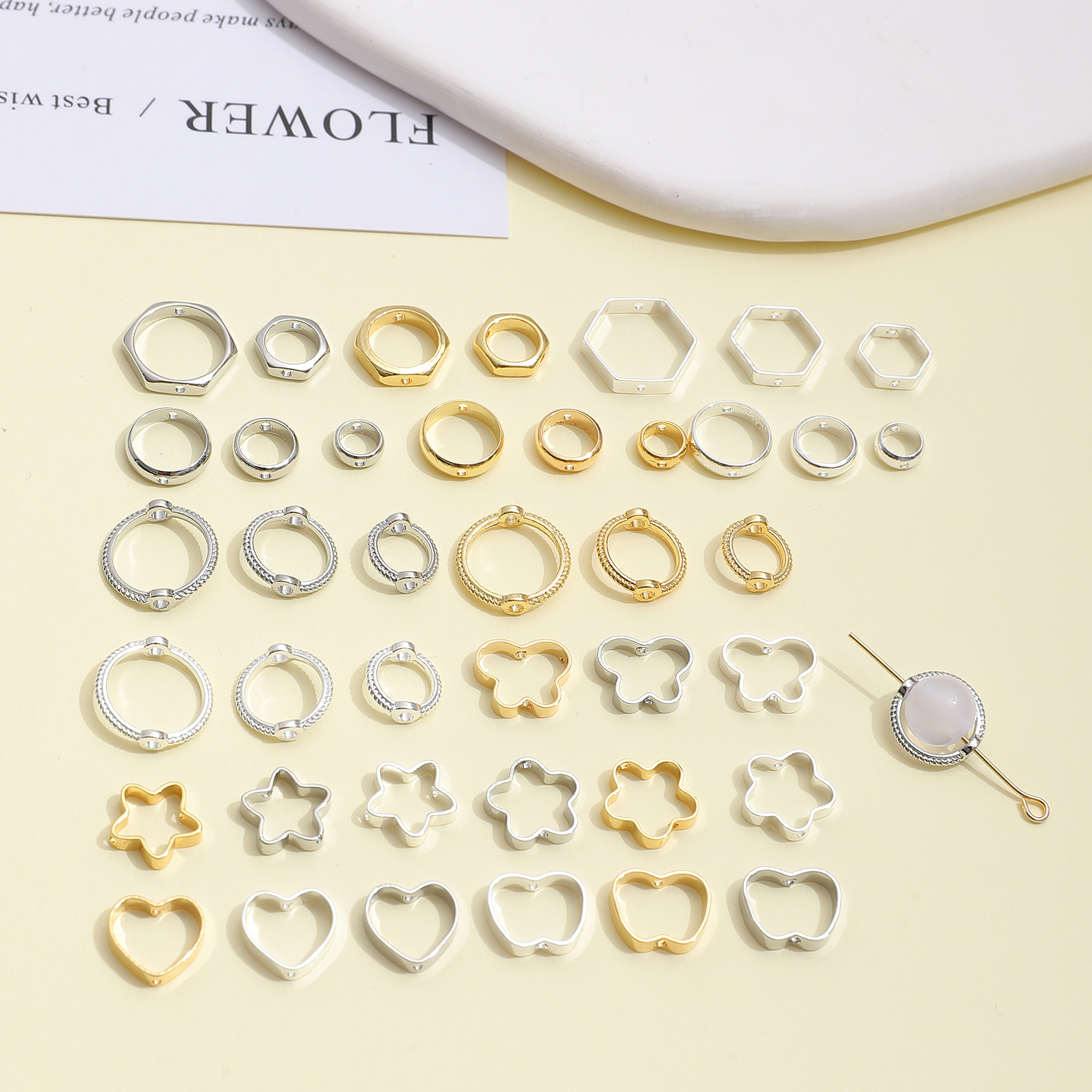 包金保色金银圆形过线圈包珠圈diy手工串珠饰品手链项链配件材料
