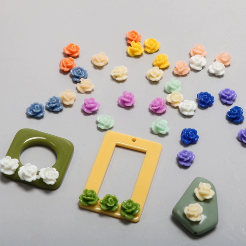 Маленькие наклейки для ногтей в форме цветка с розой в составе, аксессуар ручной работы, серьги, аксессуары, 7мм, в цветочек