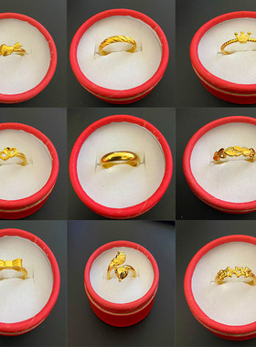 越南沙金女镀18K金戒指百搭指环