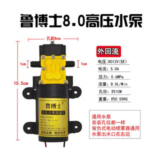 适用特大功率隔膜泵BS6500 12V5A 8.0L/min打药桶电动喷雾器水泵