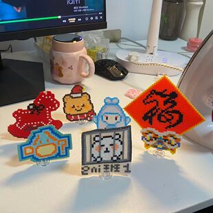 透明亚克力底座立牌夹2mm固定夹拼豆底座固定夹展示架立式拼豆diy