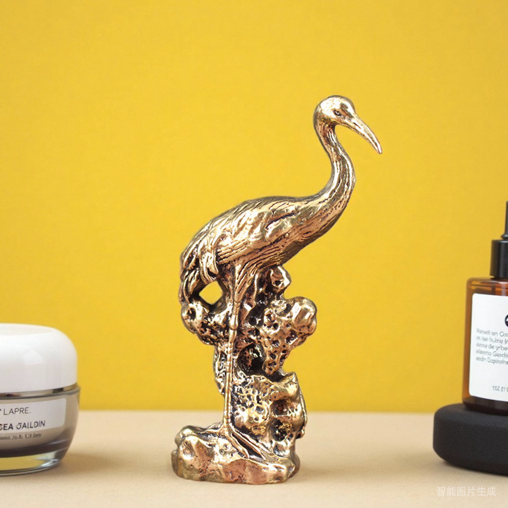 黄铜丹顶鹤摆件办公桌面茶宠仙鹤摆件黄铜工艺品招财招福家居摆件,家居饰品,桌面摆件,淘宝优惠券,粉丝福利购,淘宝优惠卷