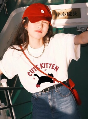 2025新款白色t恤女短袖夏季正肩半袖纯棉打底衫韩系宽松上衣体恤