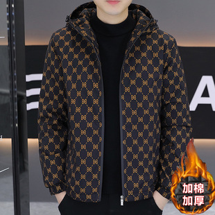 秋冬季青年棉服男款加厚保暖潮牌百搭棉衣外套冬装男士防寒棉袄子