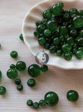 4-10mm仿祖母绿琉璃烤漆珠散珠串珠diy手工编织手链项链发饰玻璃