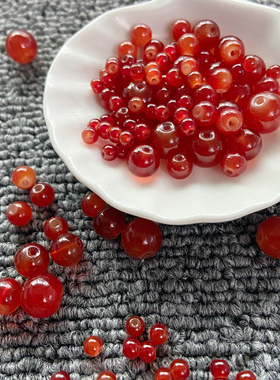 4-10mm仿玛瑙色琉璃烤漆珠散珠串珠diy手工编织手链项链发饰玻璃