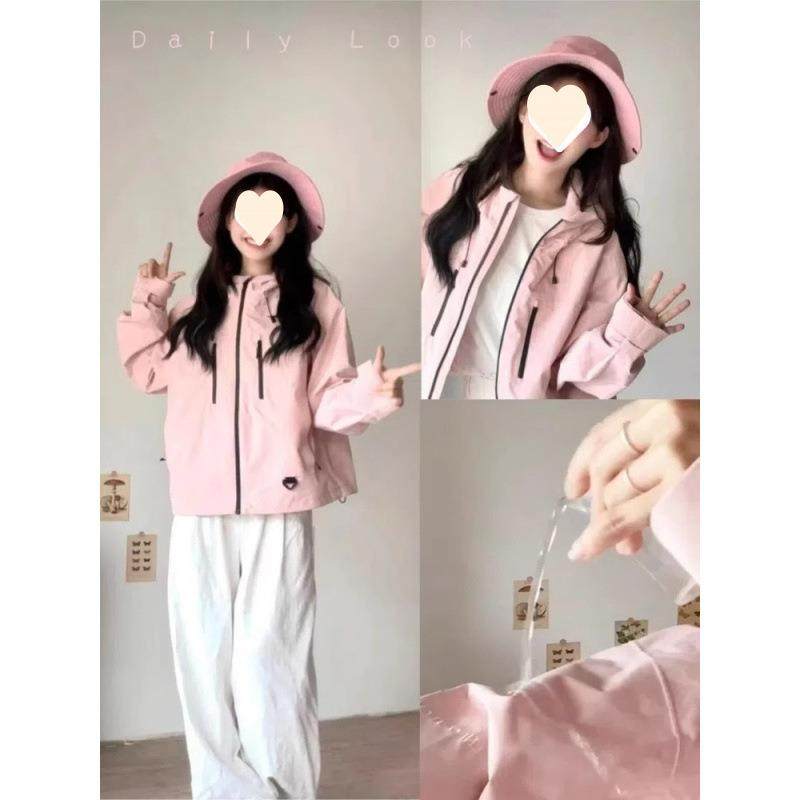 短款冲锋衣女款2025新款小个子三合一粉色开春季外套春秋爬山穿搭,户外/登山/野营/旅行用品,冲锋衣,淘宝优惠券,粉丝福利购,淘宝优惠卷