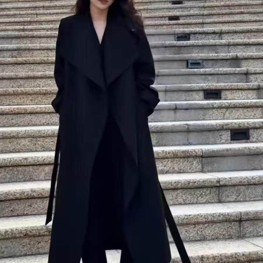 黑色毛呢大衣女感长款2025冬季新款韩系赫本风过膝呢子外套,女装/女士精品,大码呢大衣,淘宝优惠券,粉丝福利购,淘宝优惠卷