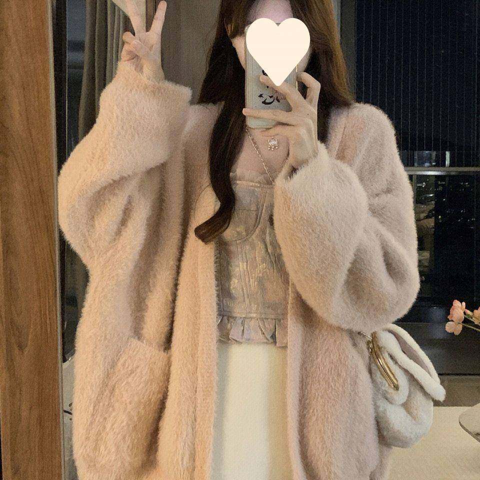 软糯奶fufu加厚粉色开衫毛衣女学生秋冬款气质名媛简约小香风外套,女装/女士精品,毛衣,淘宝优惠券,粉丝福利购,淘宝优惠卷