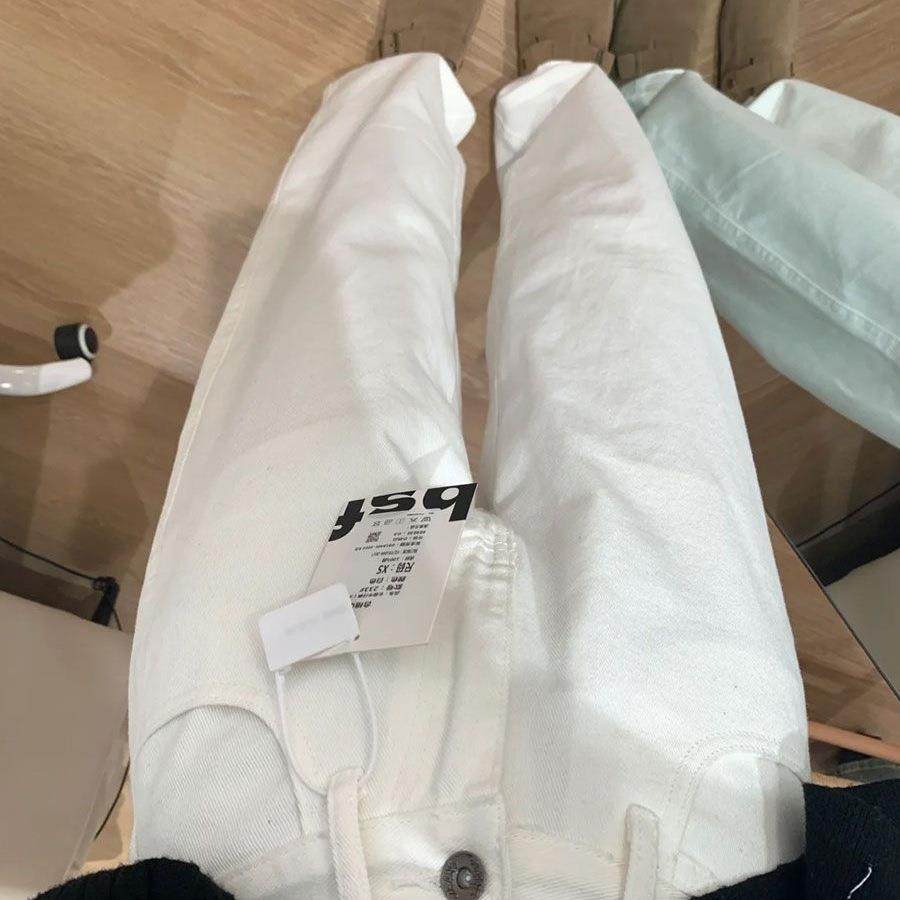 白色窄版阔腿牛仔裤女秋季新款大码高腰宽松显瘦拖地直筒裤小个子,女装/女士精品,牛仔裤,淘宝优惠券,粉丝福利购,淘宝优惠卷