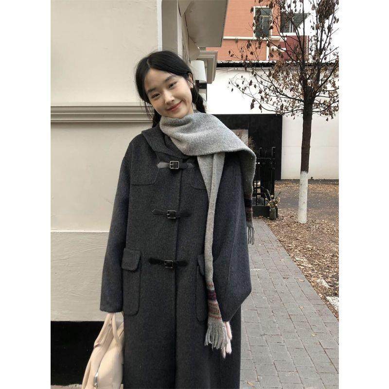 灰色呢子大衣外套女秋冬新款毛呢感超好看百搭小个子中长款,女装/女士精品,大码呢大衣,淘宝优惠券,粉丝福利购,淘宝优惠卷