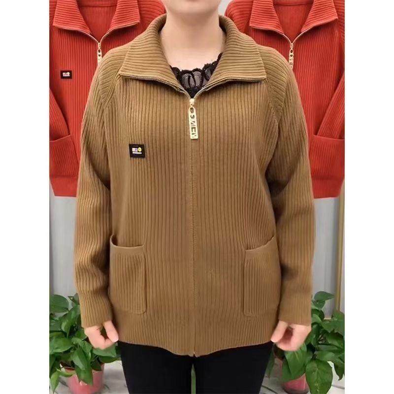 春秋妈妈装短款外套宽松大码时尚百搭休闲针织开衫洋气显瘦上衣女,女装/女士精品,短外套,淘宝优惠券,粉丝福利购,淘宝优惠卷