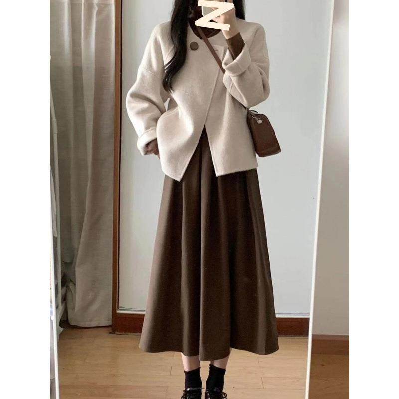 深秋冬小香风针织外套女高级感穿搭配一整套微胖显瘦连衣裙子套装,女装/女士精品,时尚套装,淘宝优惠券,粉丝福利购,淘宝优惠卷