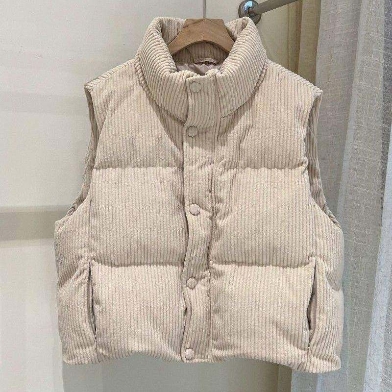 灯芯绒马甲2025秋冬季新款马甲女短款宽松加棉加厚时尚韩版外套,女装/女士精品,马夹,淘宝优惠券,粉丝福利购,淘宝优惠卷