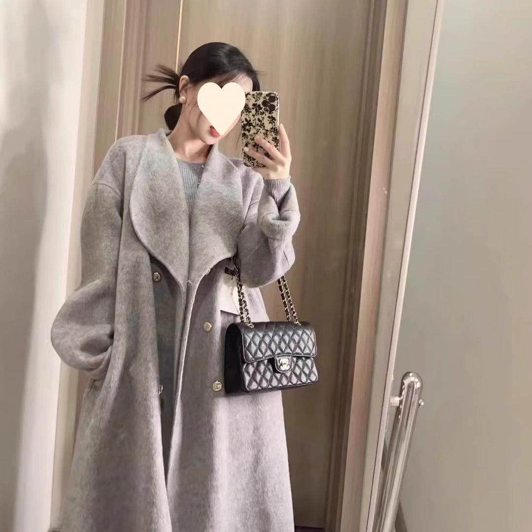 双面绒大衣女灰色立领赫本风2025秋冬季新款金扣感毛呢外套,女装/女士精品,大码呢大衣,淘宝优惠券,粉丝福利购,淘宝优惠卷