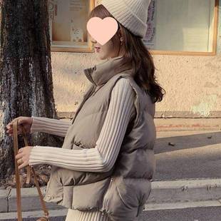 定格锁棉均匀不成坨羽绒棉服马甲女秋冬短款收腰显瘦遮肚子棉马甲