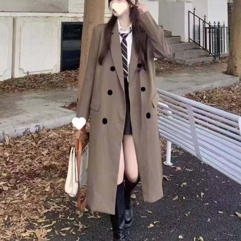 黑色长款西装风衣外套女秋冬款2025新款韩版感今年流行休闲大衣,女装/女士精品,西装,淘宝优惠券,粉丝福利购,淘宝优惠卷