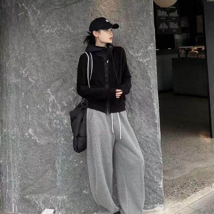 秋冬新款双面德绒双拉链连帽卫衣显瘦百搭加厚休闲弯刀裤两件套女,女装/女士精品,时尚套装,淘宝优惠券,粉丝福利购,淘宝优惠卷