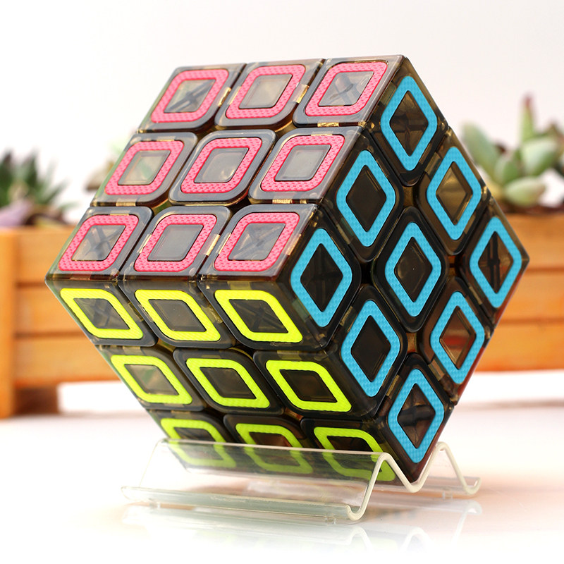 奇艺次元三阶魔方顺滑比赛透明3阶实色耐磨初学者儿童益智玩具