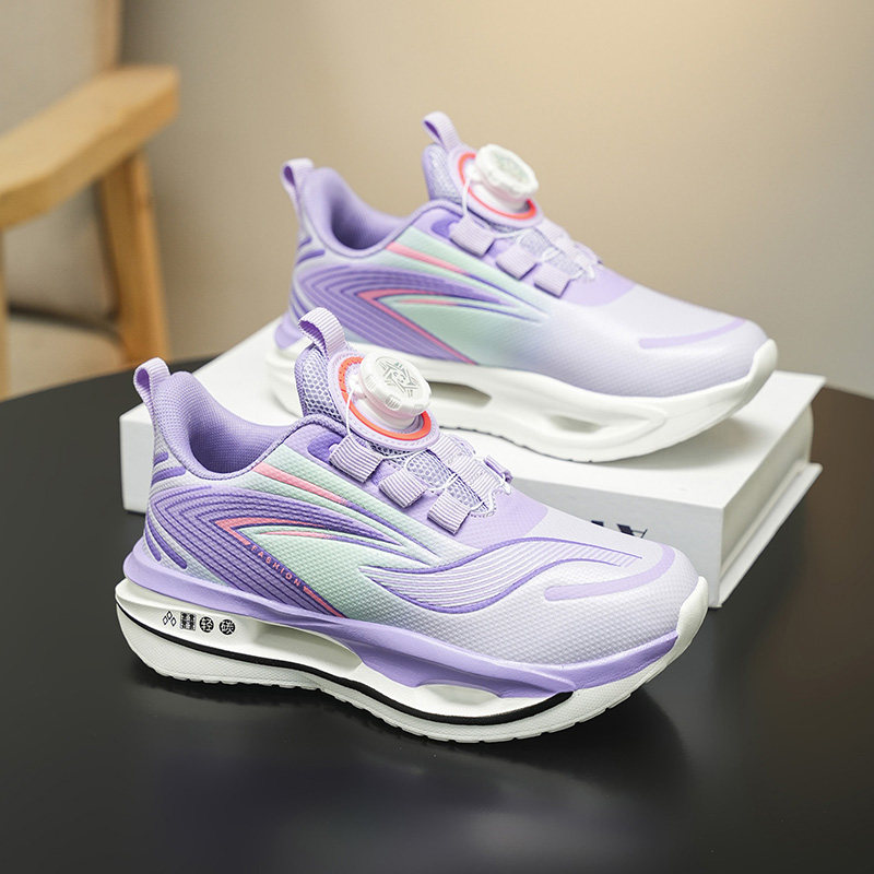 女童运动鞋新款女孩跑步鞋中大童皮面防水轻便软底儿童鞋子秋冬款