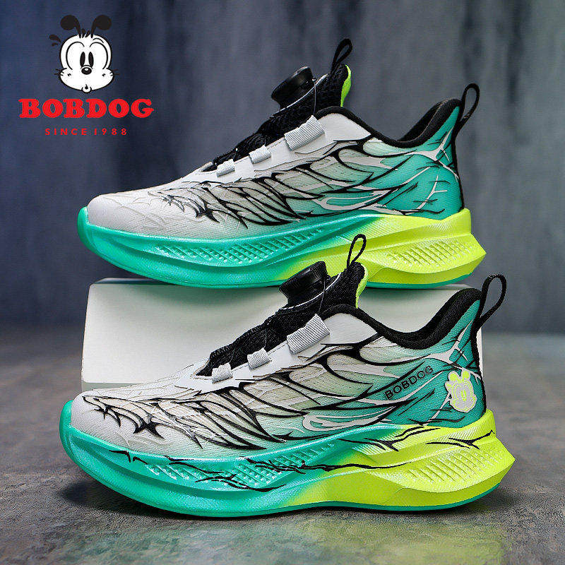 巴布豆男童跑步鞋软底儿童运动鞋网面透气防滑中大童专业训练鞋子