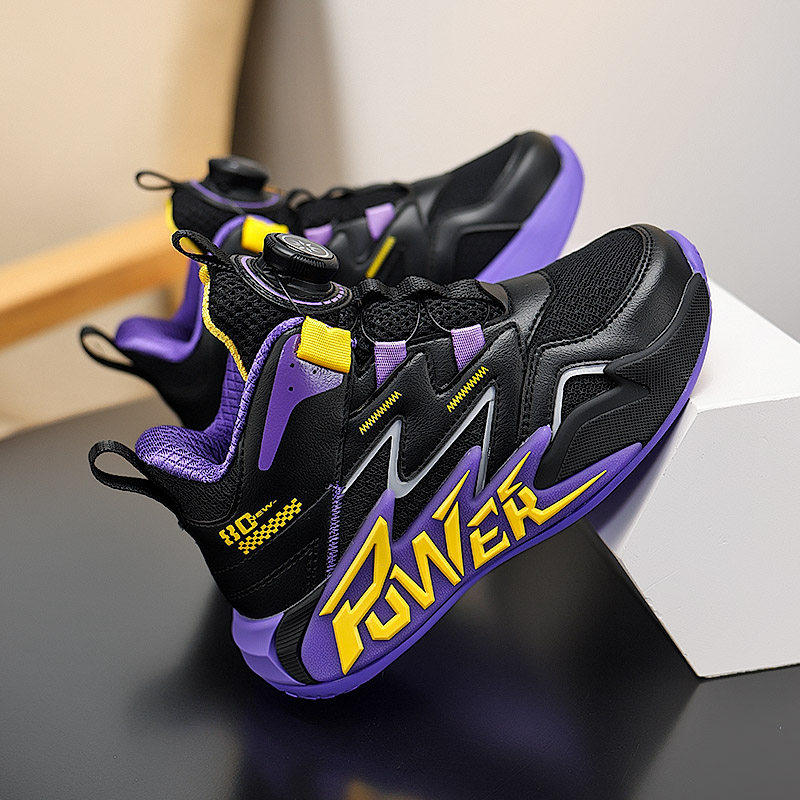 男童篮球鞋儿童运动鞋网面透气防滑中大童减震缓震专业训练鞋纽扣